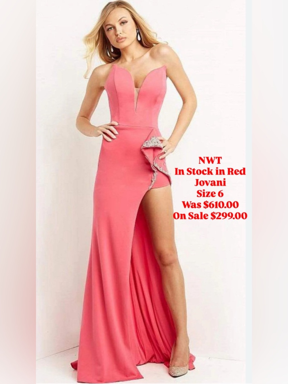 Jovani One-Shoulder RED Evening Gown